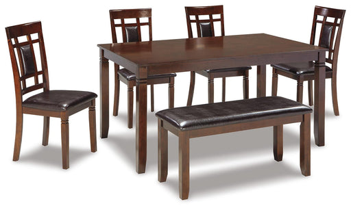 Bennox Dining Table and Chairs with Bench (Set of 6) - Furniture 2 Go- FL
