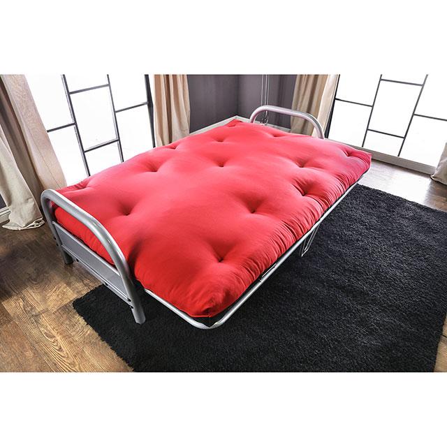 Aksel Black/Red Futon Mattress, Black, Red & Gray
