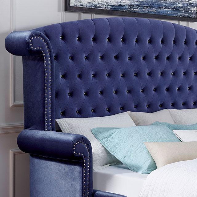 Alzir Bed Grey & Blue