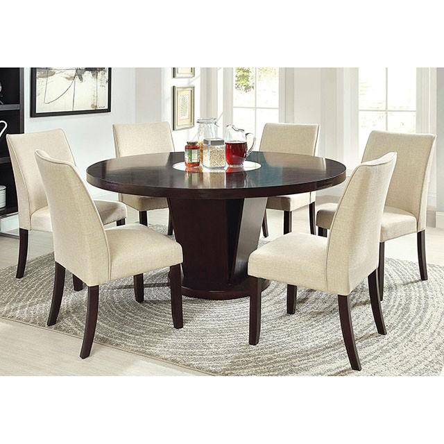 Cimma Espresso Round Dining Table - Furniture 2 Go- FL