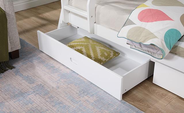 Emilee Twin/Full Bunk Bed White, Grey, Espresso, & Black - Furniture 2 Go- FL