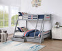 Emilee Twin/Full Bunk Bed White, Grey, Espresso, & Black - Furniture 2 Go- FL