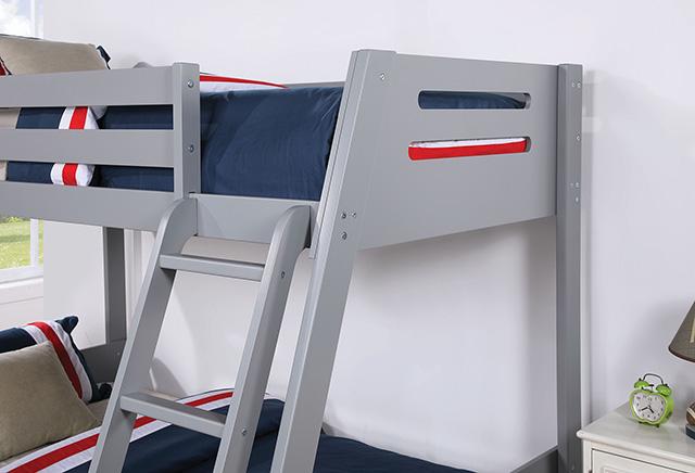 Emilee Twin/Full Bunk Bed White, Grey, Espresso, & Black - Furniture 2 Go- FL