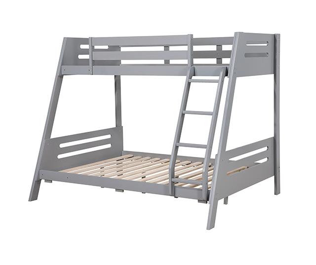 Emilee Twin/Full Bunk Bed White, Grey, Espresso, & Black - Furniture 2 Go- FL