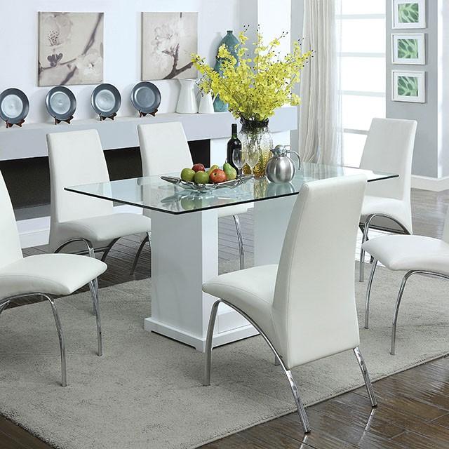Eva White/Clear Dining Table - Furniture 2 Go- FL