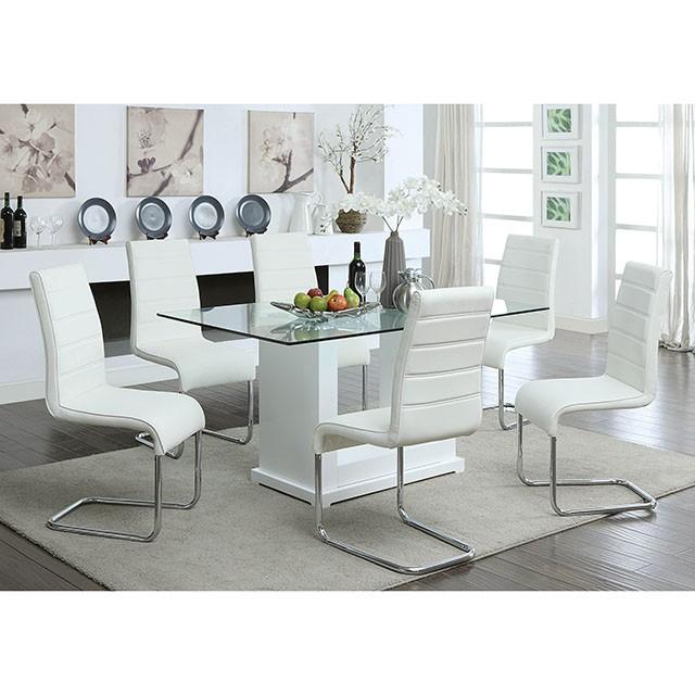 Eva White/Clear Dining Table - Furniture 2 Go- FL