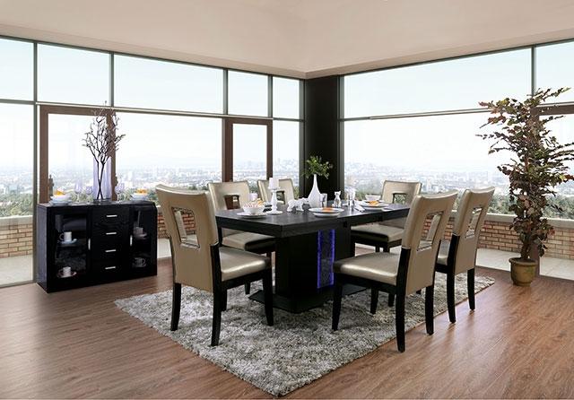 Evangeline Black/Beige Dining Table - Furniture 2 Go- FL