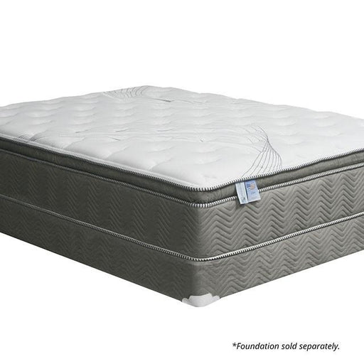 STORMIN White/Gray 13" Euro Pillow Top Mattress, E.King - Furniture 2 Go- FL