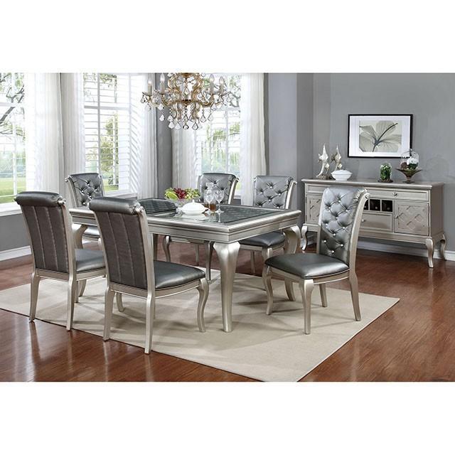 Amina Champagne Dining Table - Furniture 2 Go- FL