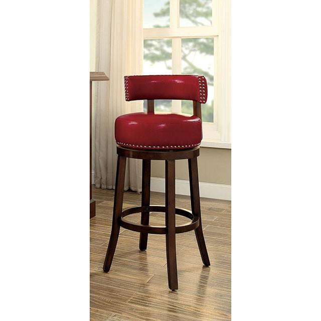 SHIRLEY Dark Oak/Red 29" Bar Stool