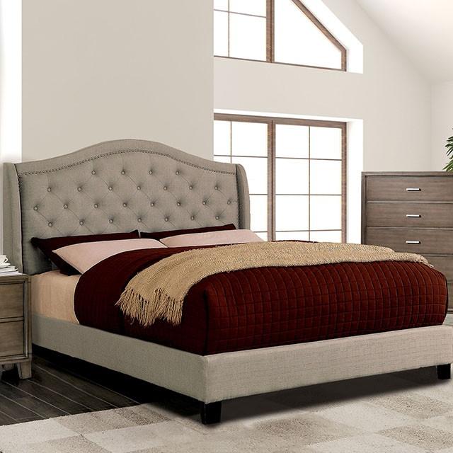 Carly Cal.King, E.King, Full, & Queen Bed Grey & Brown - Furniture 2 Go- FL