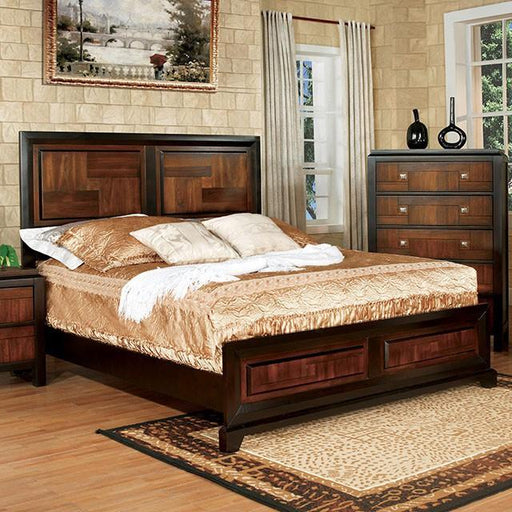 Patra Acacia/Walnut Queen Bed - Furniture 2 Go- FL