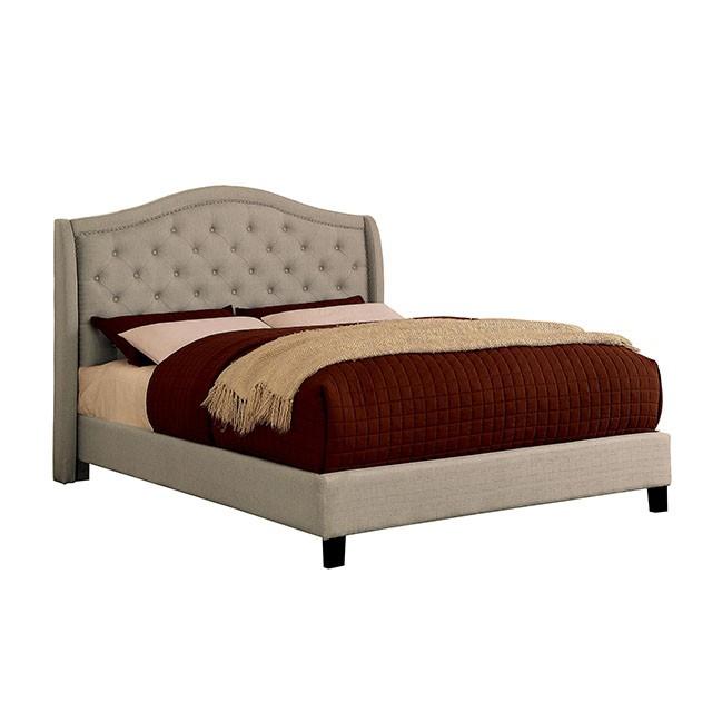 CARLY Queen Bed, Warm Gray