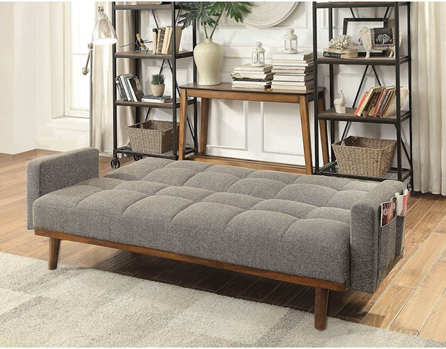 Nettie Gray/Oak Futon Sofa