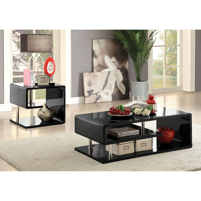 Ninove Black/Chrome End Table