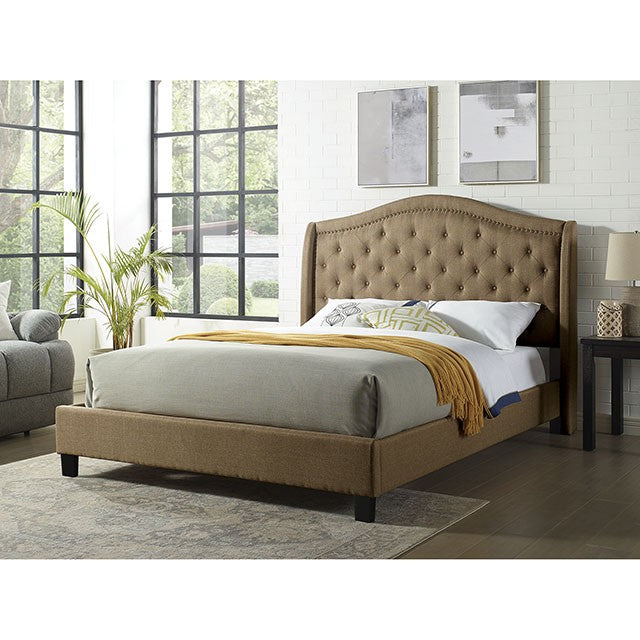 Carly Cal.King, E.King, Full, & Queen Bed Grey & Brown - Furniture 2 Go- FL
