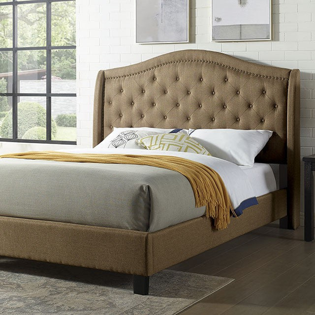 Carly Cal.King, E.King, Full, & Queen Bed Grey & Brown - Furniture 2 Go- FL