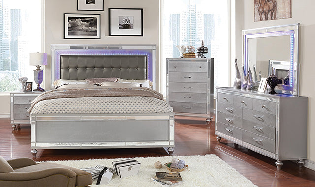 Brachium Queen Bedroom Set Silver - Furniture 2 Go- FL