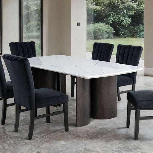 Selsey Dining Table, White Stone Top - Furniture 2 Go- FL