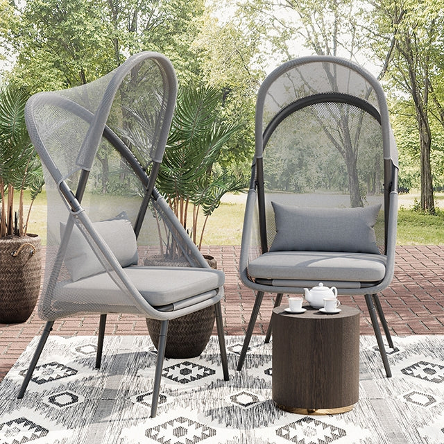 Alverta Foldable Chair Grey & Black (2/Ctn) - Furniture 2 Go- FL